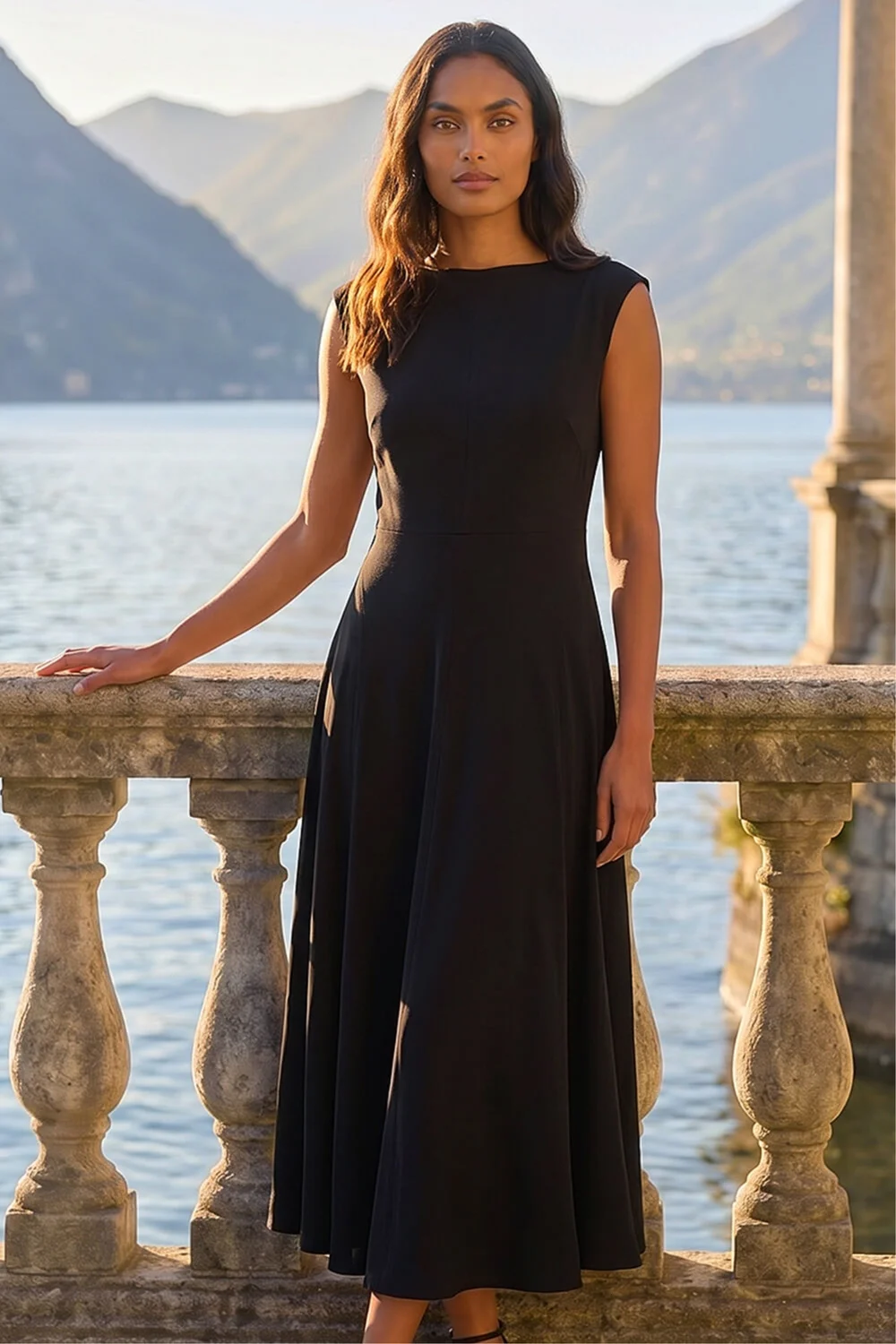 Roman Black Fit & Flare Maxi Dress - 20 Image 2