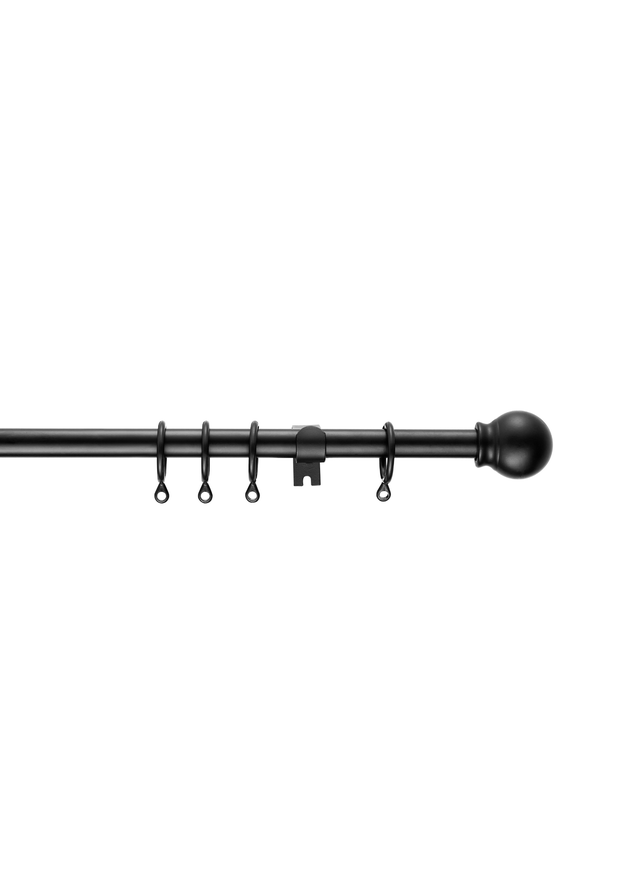 Little Black Book Black Extendable Ball Curtain Pole