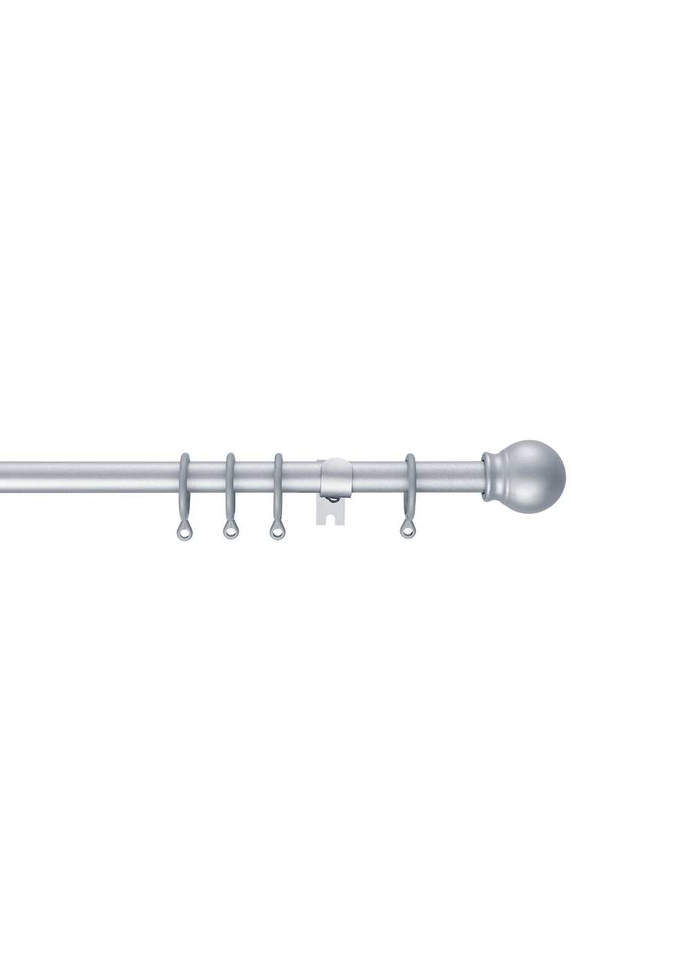 Little Black Book Silver Extendable Ball Curtain Pole - 120-210cm Image 1