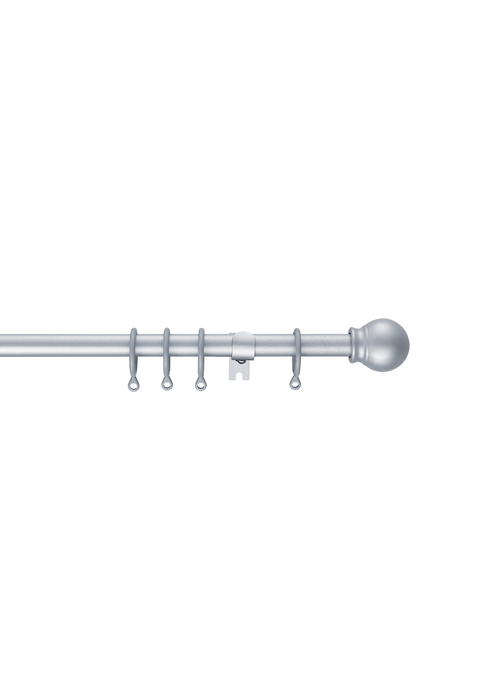Little Black Book Silver Extendable Ball Curtain Pole - 120-210cm Image 1
