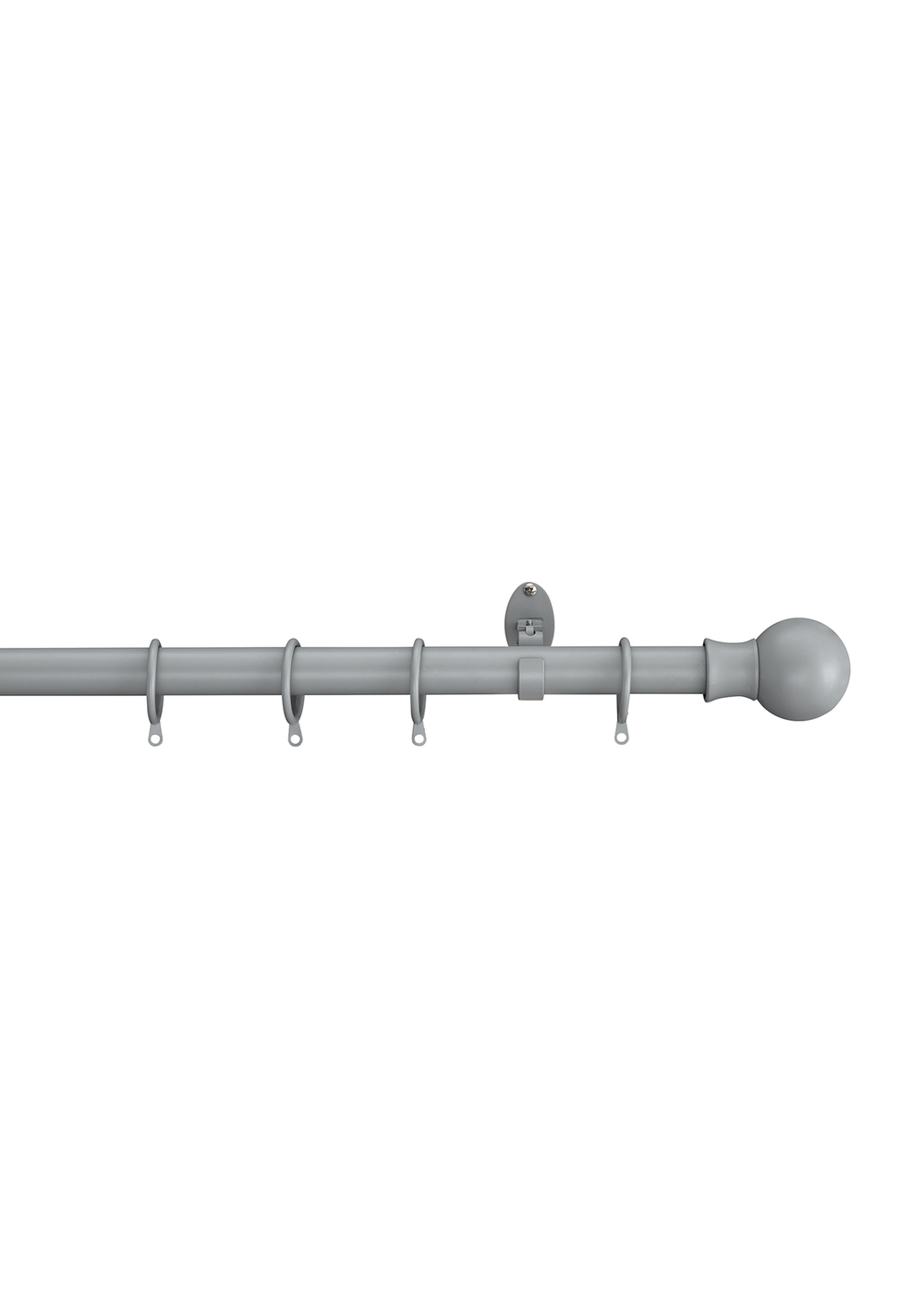 Little Black Book Grey Extendable Ball Curtain Pole - 70-120cm Image 1
