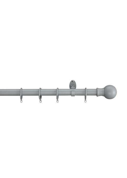 Little Black Book Grey Extendable Ball Curtain Pole - 70-120cm Image 1