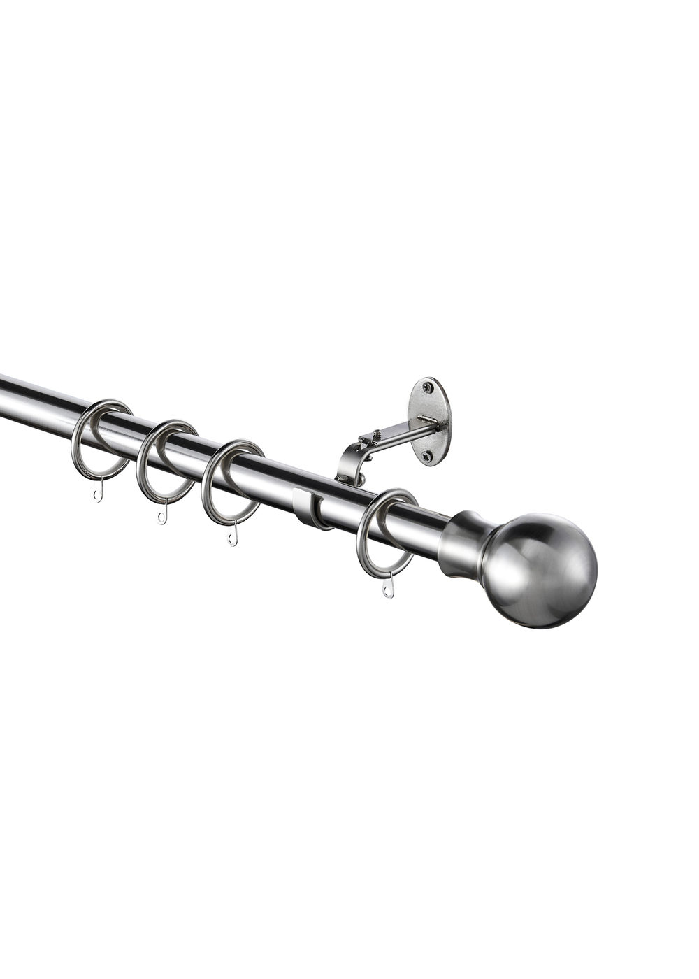 Little Black Book Stainless Steel Extendable Ball Curtain Pole - 70-120cm Image 3