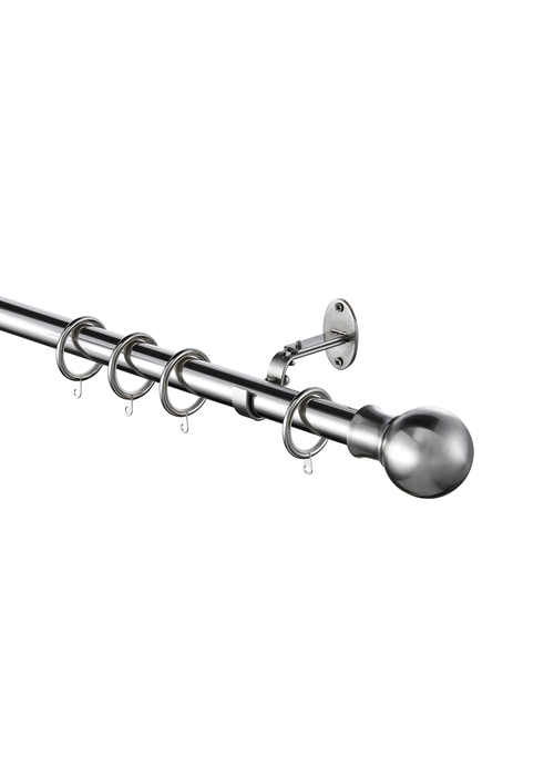 Little Black Book Stainless Steel Extendable Ball Curtain Pole - 70-120cm Image 3