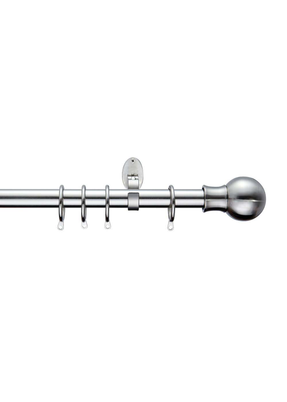 Little Black Book Stainless Steel Extendable Ball Curtain Pole - 70-120cm Image 1