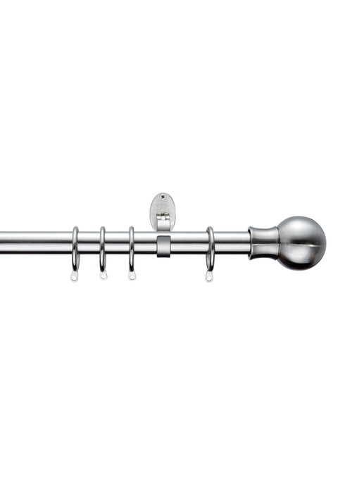 Little Black Book Stainless Steel Extendable Ball Curtain Pole - 70-120cm Image 1