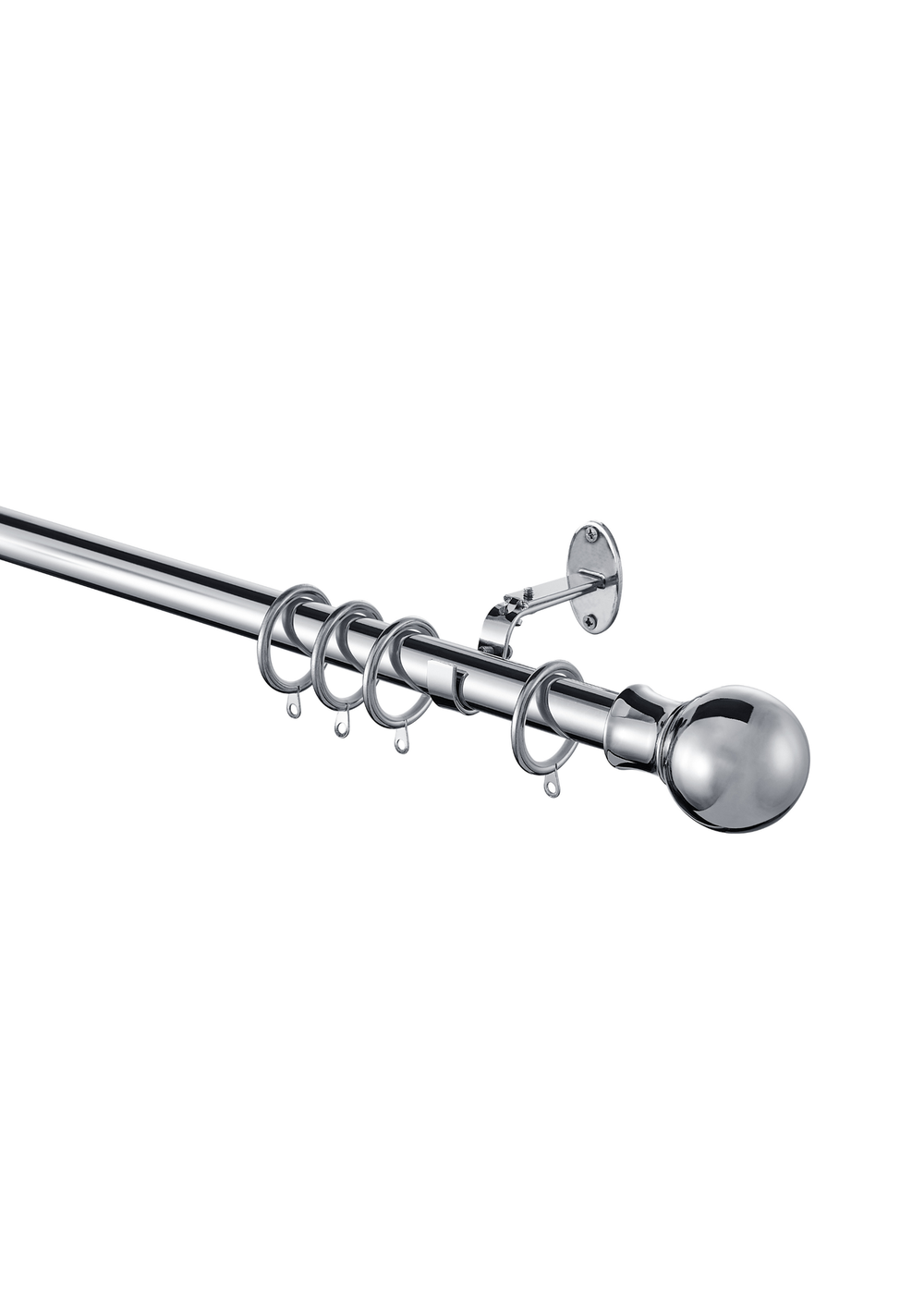 Little Black Book Chrome Extendable Ball Curtain Pole - 70-120cm Image 3