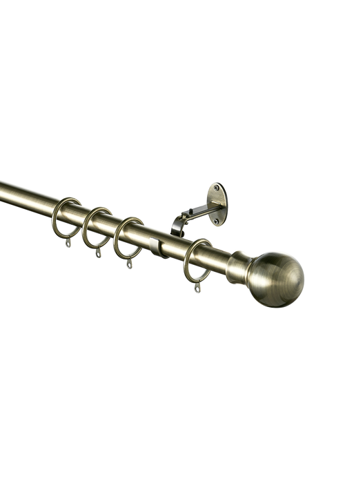 Little Black Book Antique Brass Extendable Ball Curtain Pole - 70-120cm Image 3