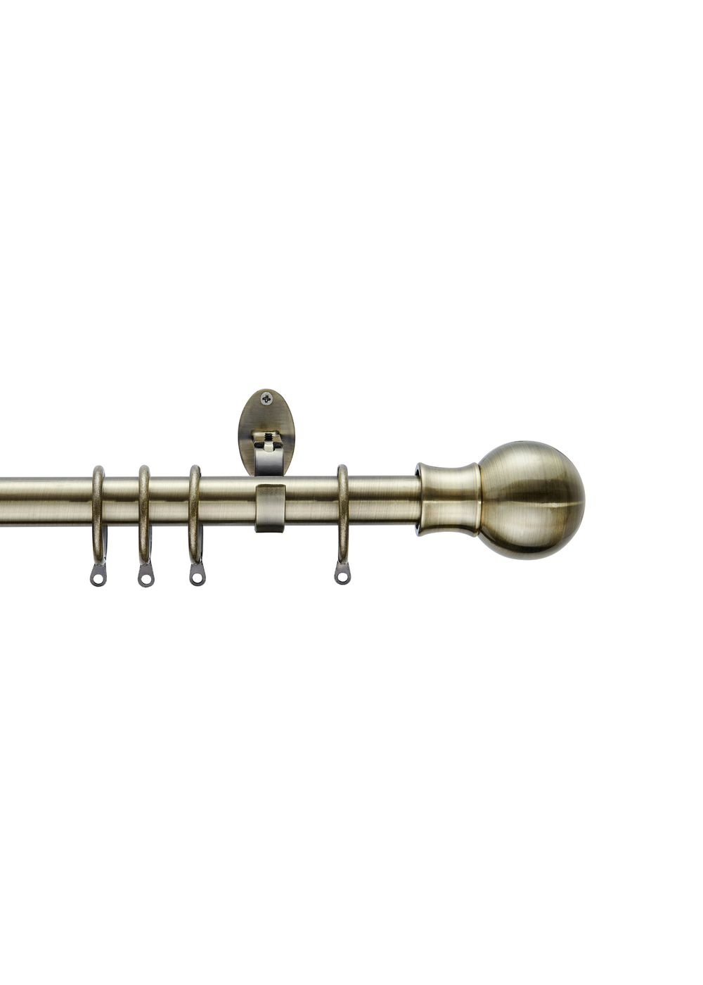 Little Black Book Antique Brass Extendable Ball Curtain Pole - 70-120cm Image 1