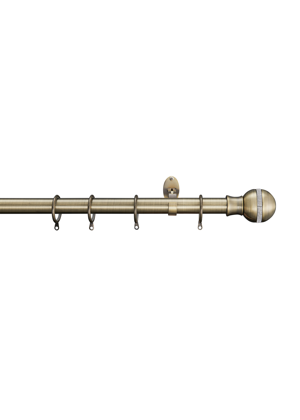 Little Black Book Antique Brass Extendable Diamante Ball Curtain Pole - 70-120cm Image 1