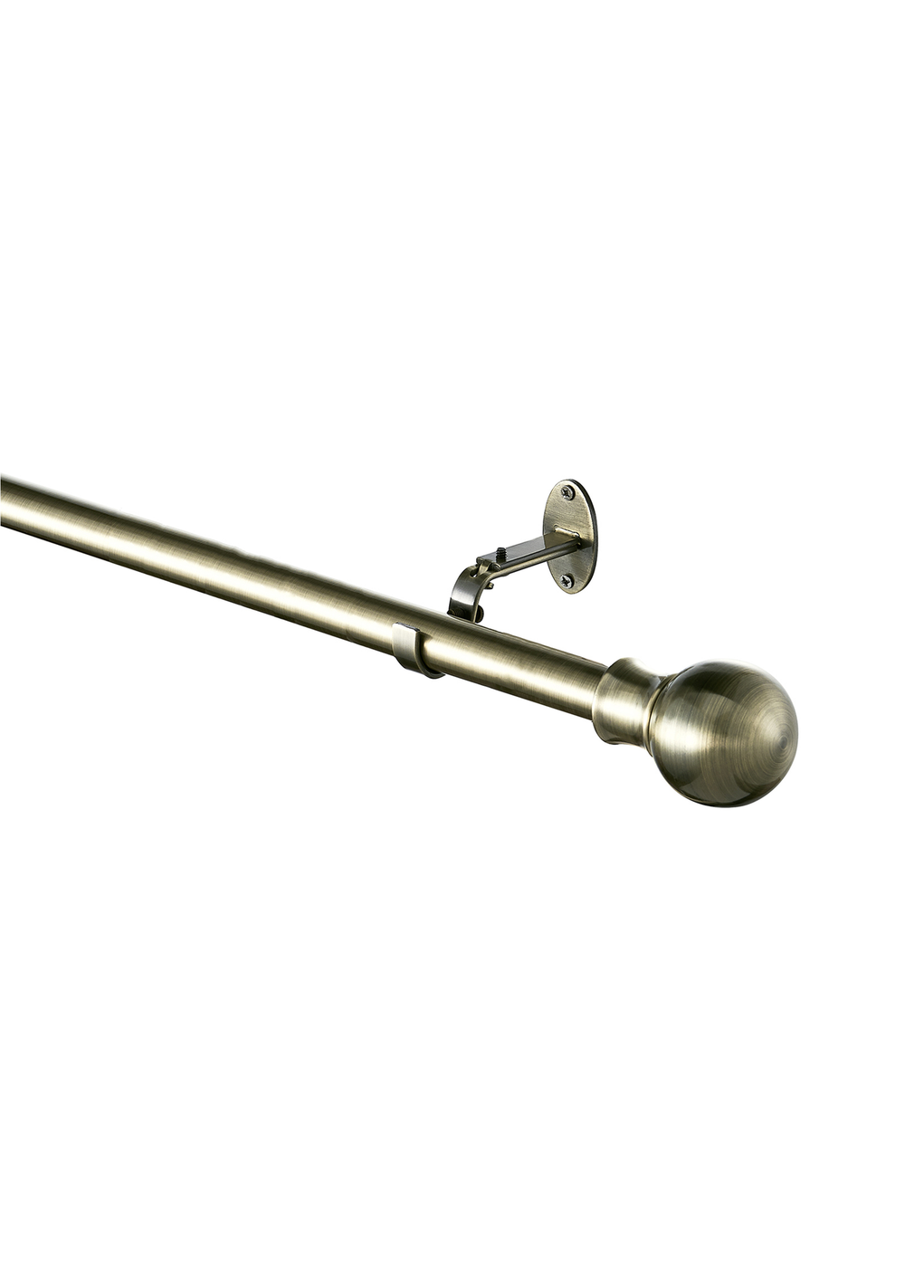 Little Black Book Antique Brass Extendable Ball Eyelet Curtain Pole - 70-120cm Image 3
