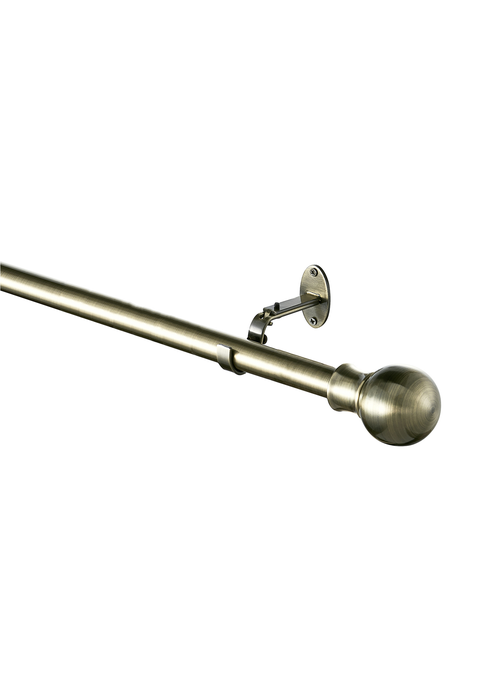 Little Black Book Antique Brass Extendable Ball Eyelet Curtain Pole - 70-120cm Image 3