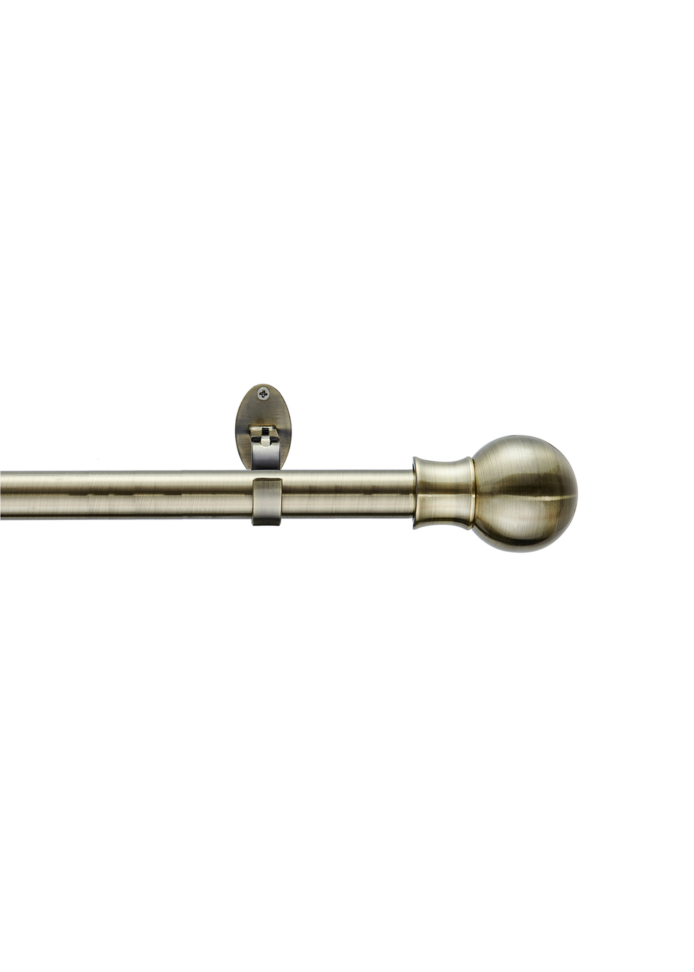 Little Black Book Antique Brass Extendable Ball Eyelet Curtain Pole - 70-120cm Image 1
