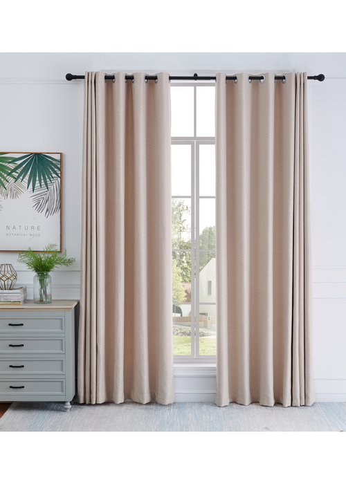 Little Black Book Matt Black Extendable Ball Eyelet Curtain Pole - 70-120cm Image 2