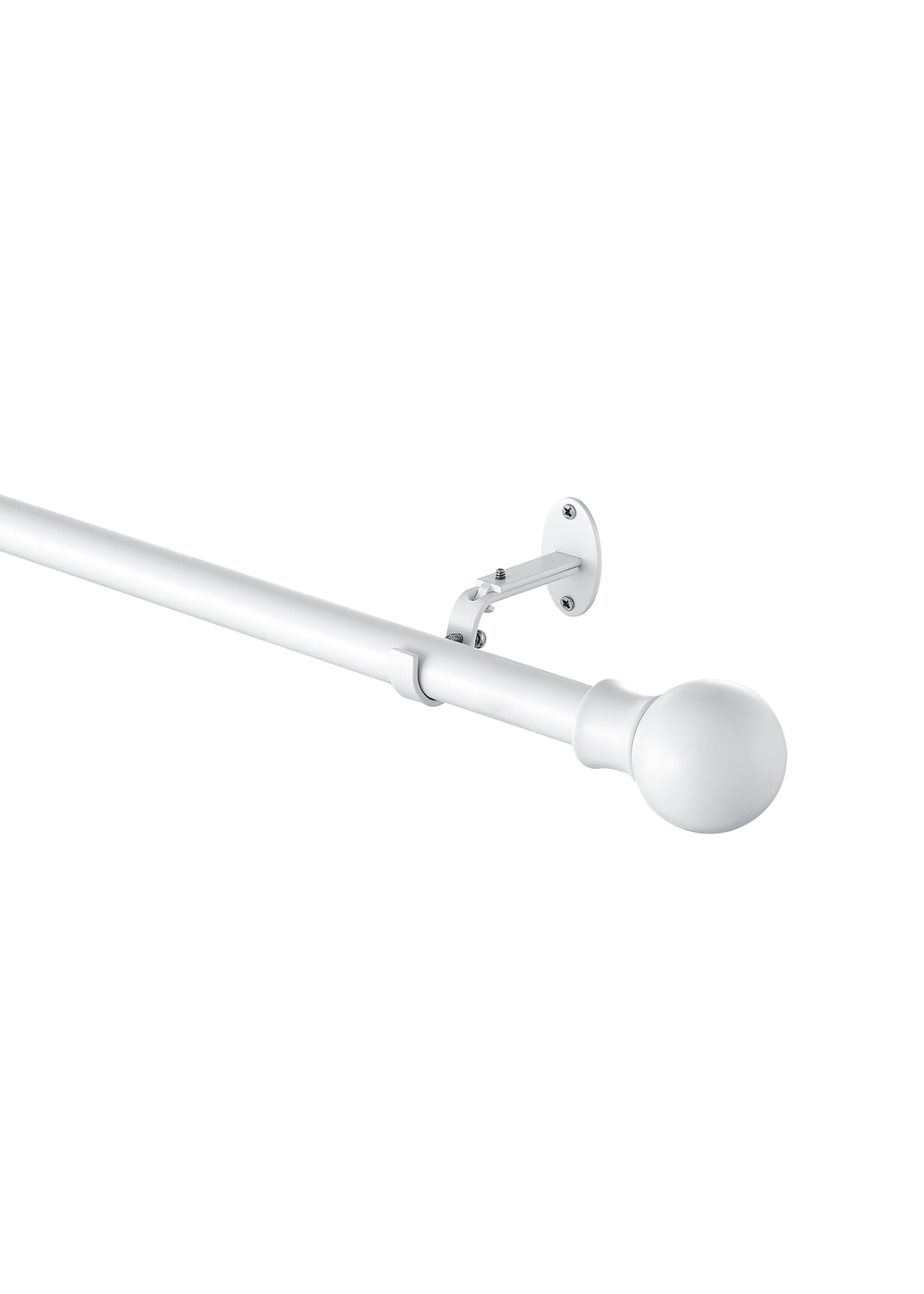 Little Black Book Matt White Extendable Ball Eyelet Curtain Pole(110cm-300cm) - 70-120cm Image 3