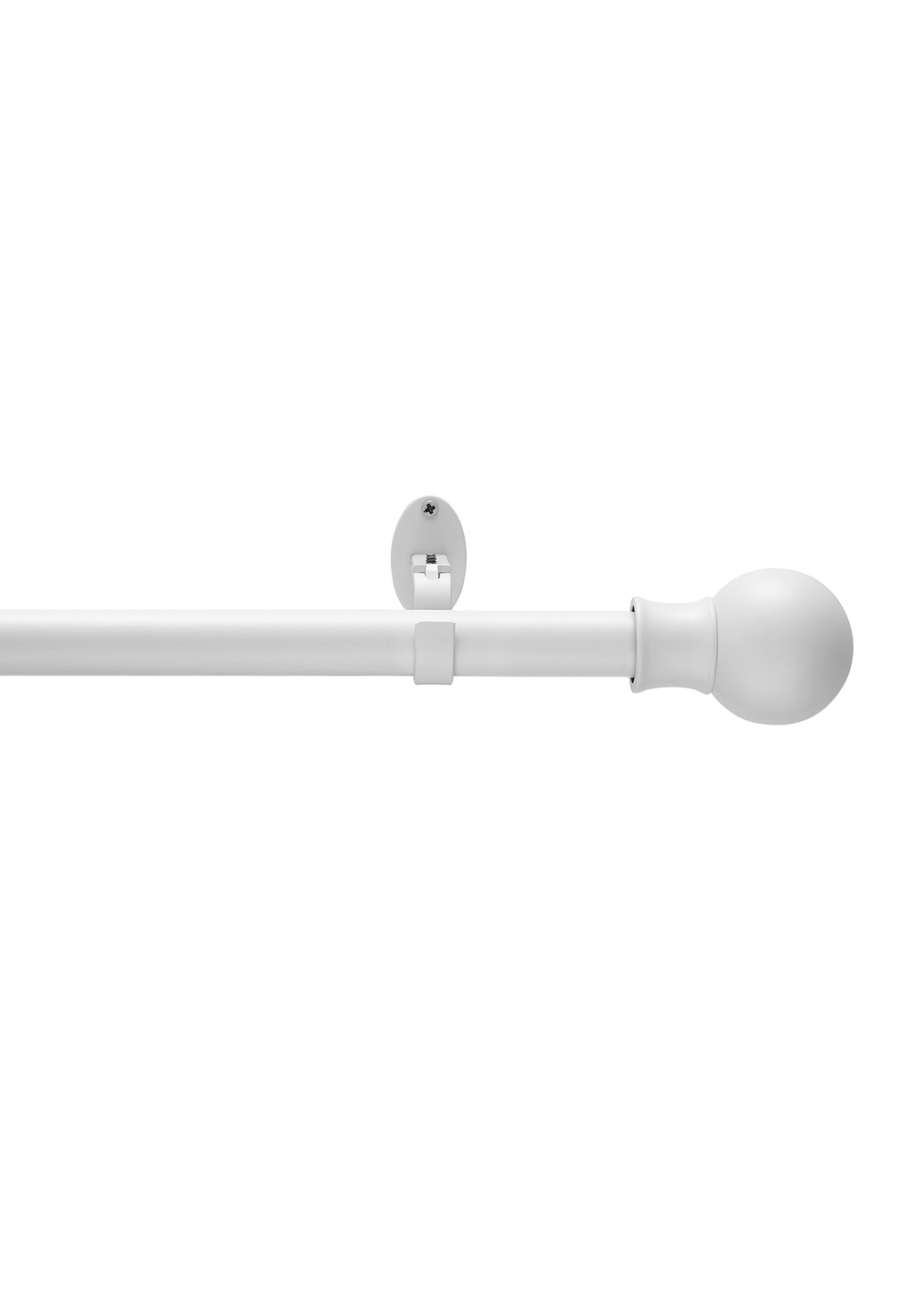 Little Black Book Matt White Extendable Ball Eyelet Curtain Pole(110cm-300cm) - 70-120cm Image 1