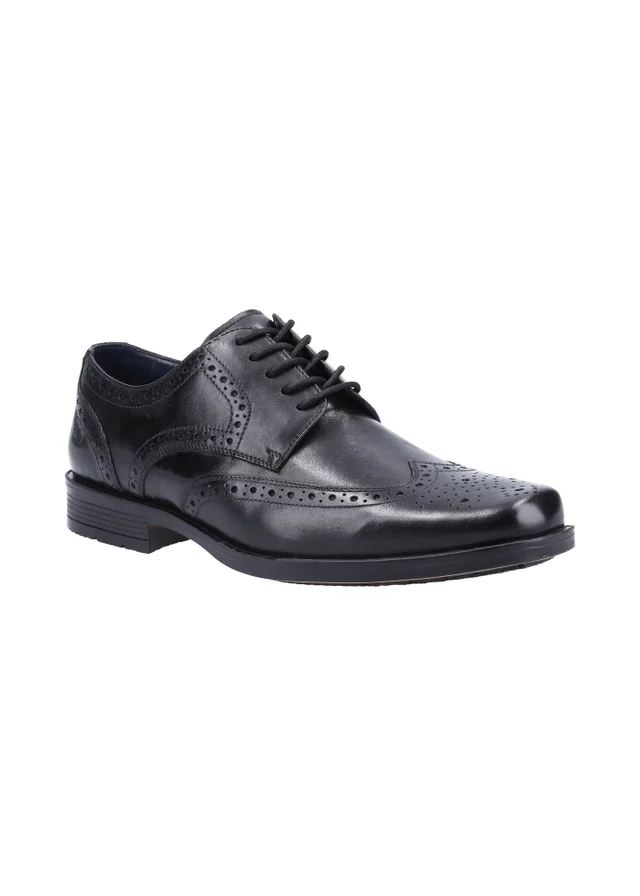 Hush Puppies Black Brace Brogue Shoe