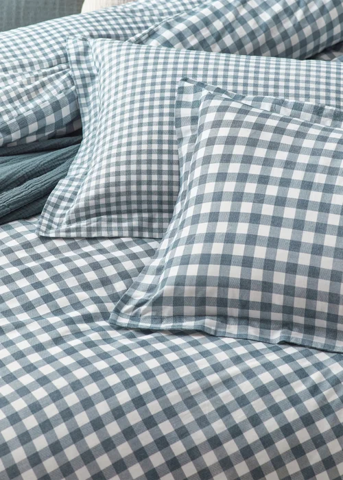 Yard Barton Gingham Check Navy Duvet Cover Set - Single Image 3