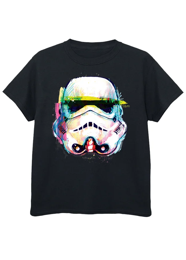Star Wars Stormtrooper Command Art Boys Black Graphic T-Shirt (3-13 Years)