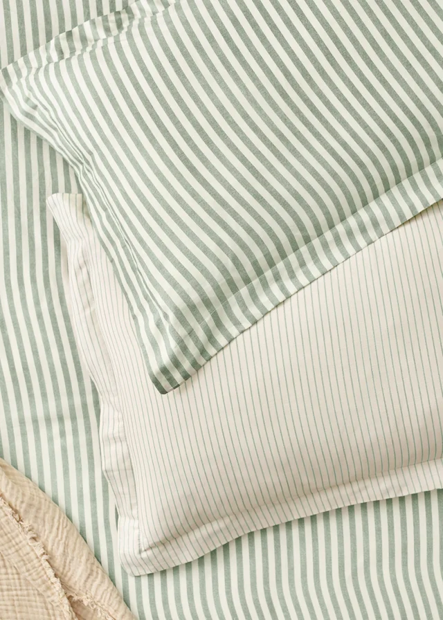 Yard Hebden Melange Stripe Forest Pillowcase
