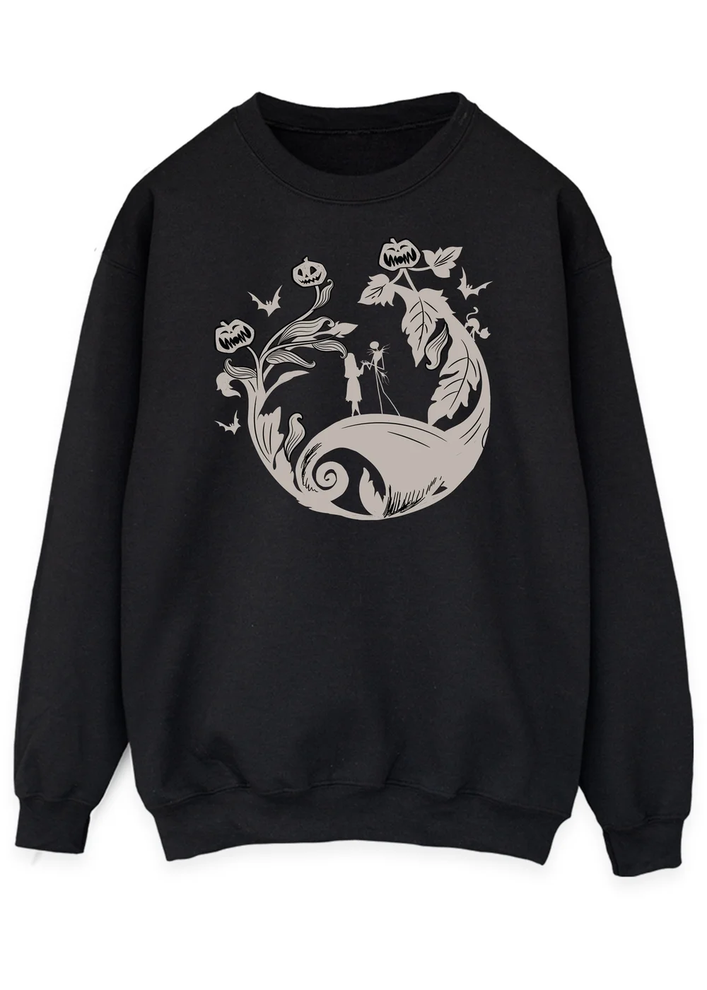 Spiral Galaxy Disney The Nightmare Before Christmas Leaves Women's Black Graphic Sweatshirt - Small Image 1