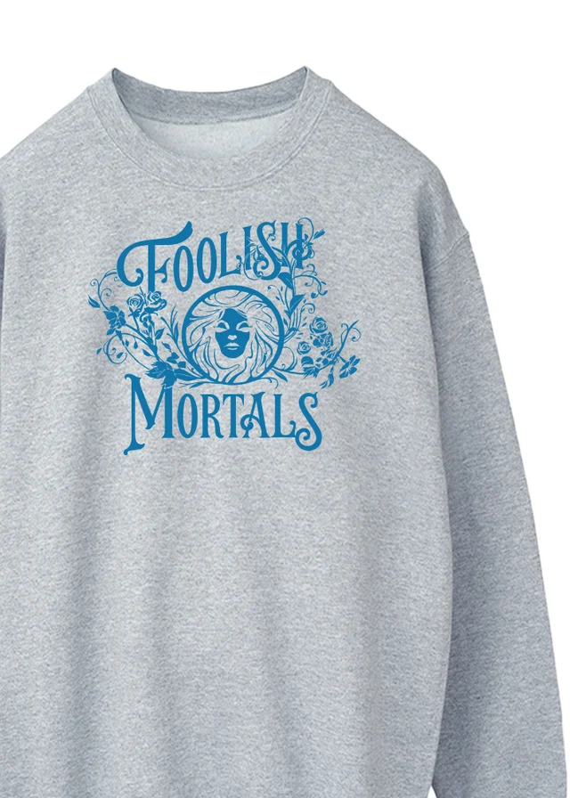 Spiral Galaxy Disney Haunted Mansion Foolish Mortals Men's Grey Graphic Sweatshirt