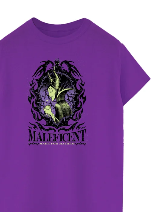 Spiral Galaxy Disney Villains Maleficent Boyfriend Fit Women's Purple Graphic Boyfriend Fit T-Shirt - S Image 2