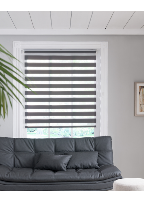 Little Black Book Slate Grey Day & Night Blind - 60x160cm Image 1