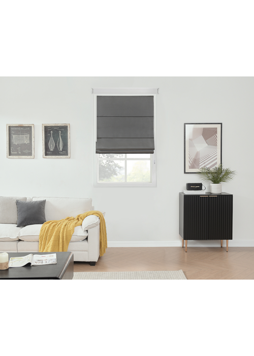 Little Black Book Charcoal Blackout Roman Blind - 60x140cm Image 1