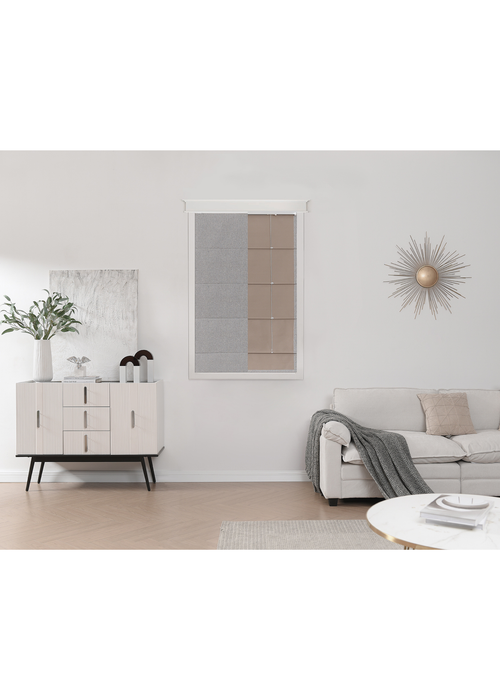 Little Black Book Linen Look Grey Blackout Roman Blind - 60x140cm Image 3