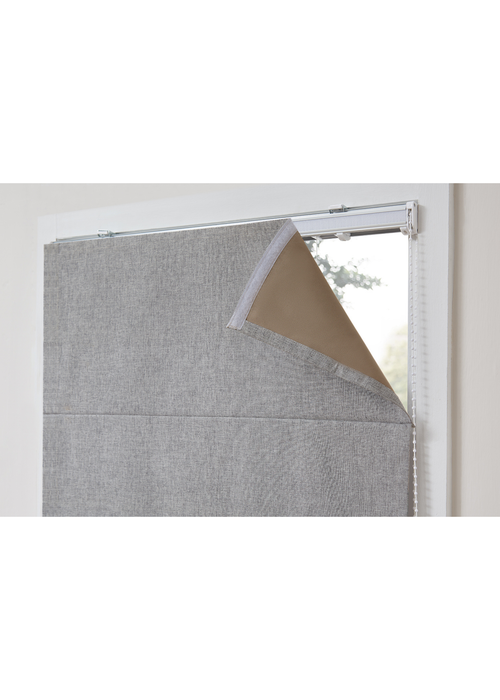 Little Black Book Linen Look Grey Blackout Roman Blind - 60x140cm Image 6