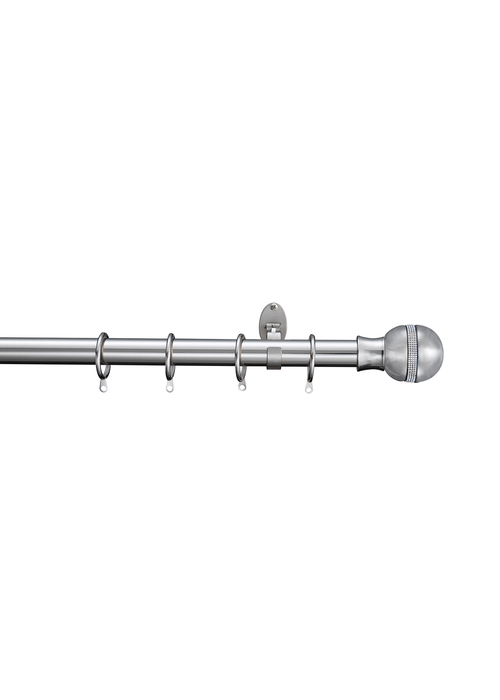 Little Black Book Stainless Steel Extendable Diamante Ball Curtain Pole - 70-120cm Image 1