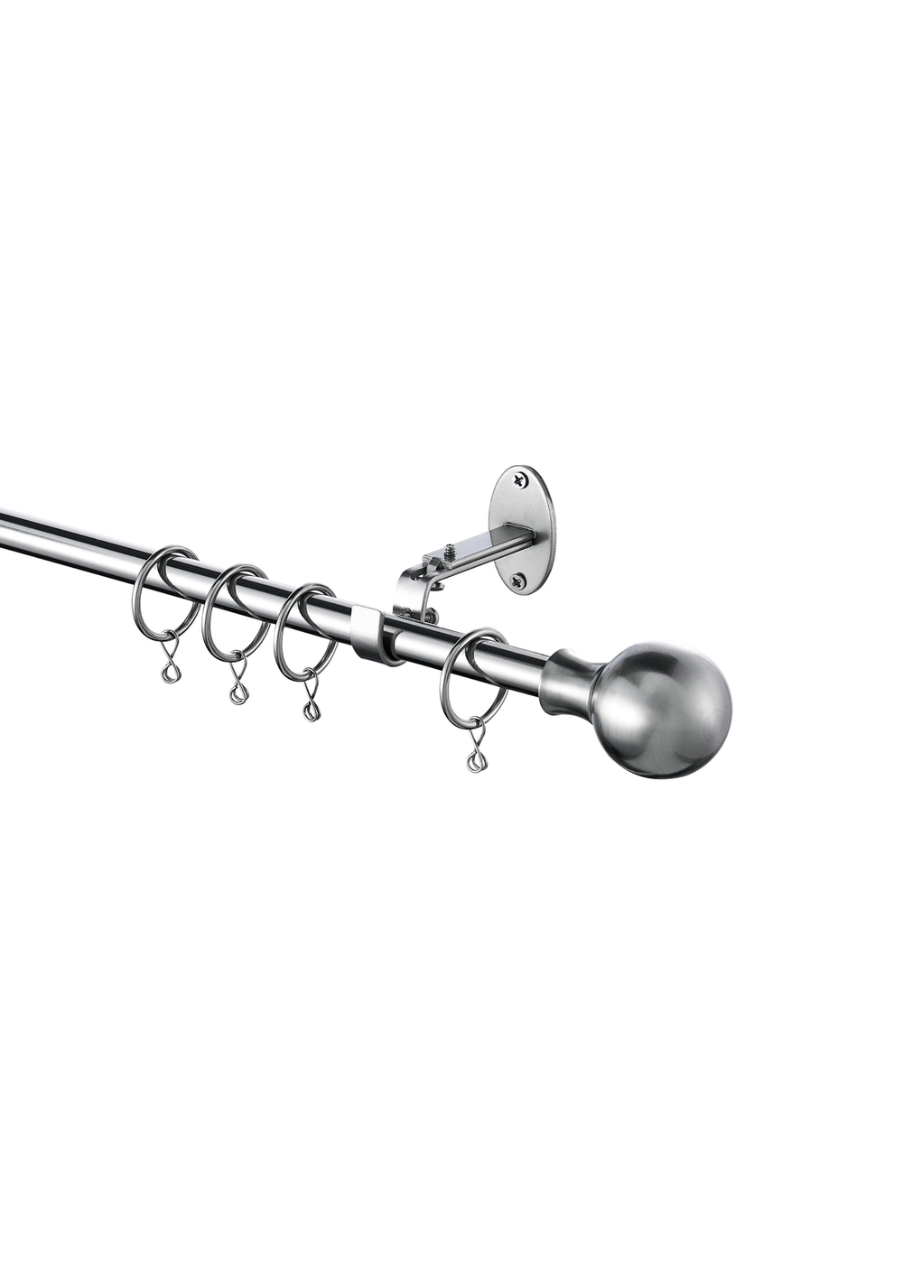 Little Black Book Stainless Steel Extendable Ball Curtain Pole - 70-120cm Image 3