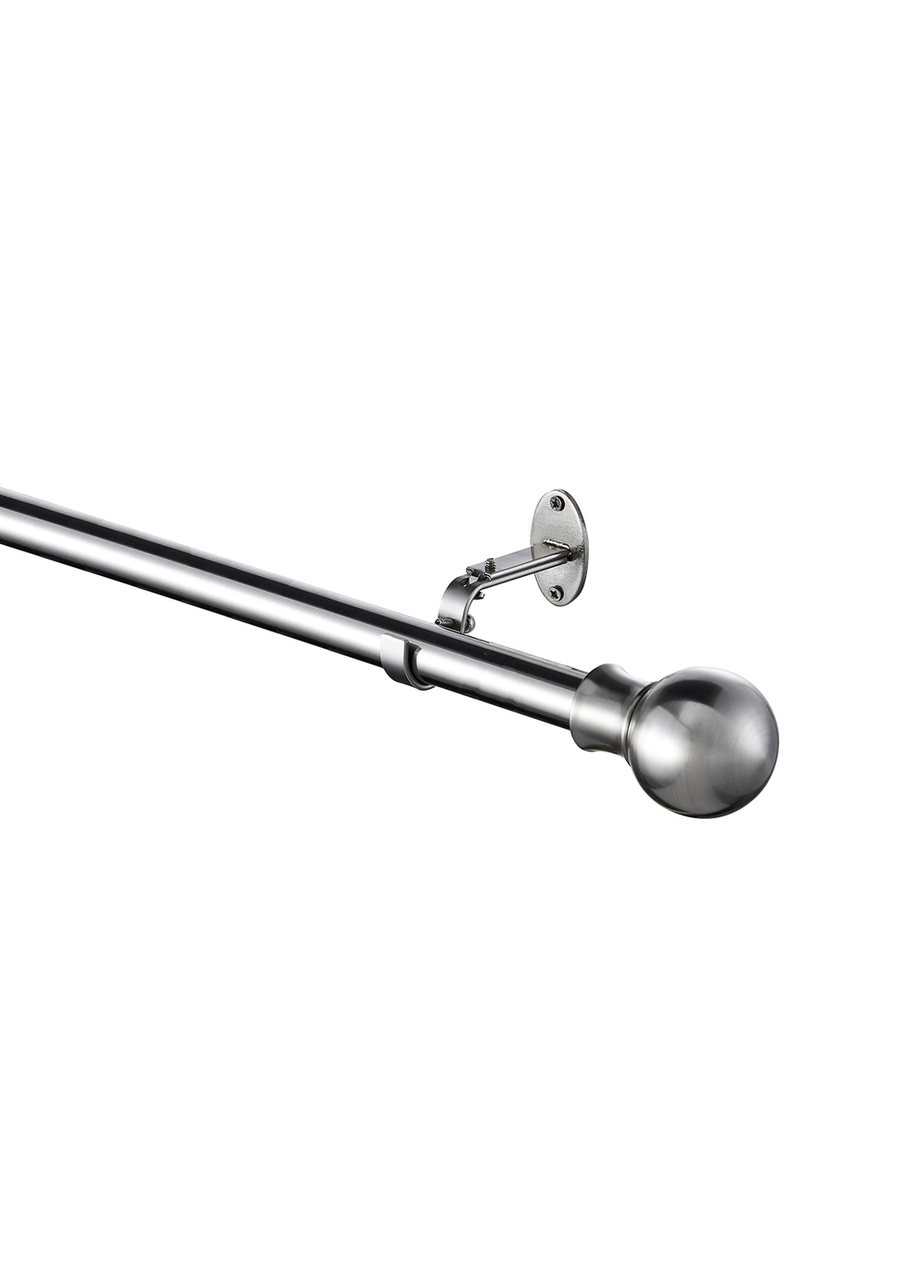 Little Black Book Stainless Steel Extendable Ball Eyelet Curtain Pole - 70-120cm Image 3