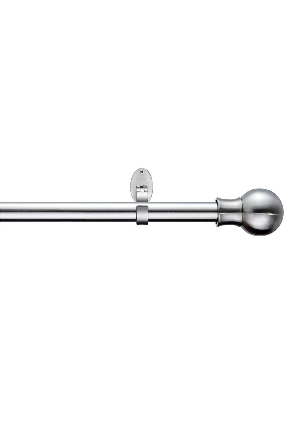 Little Black Book Stainless Steel Extendable Ball Eyelet Curtain Pole - 70-120cm Image 1