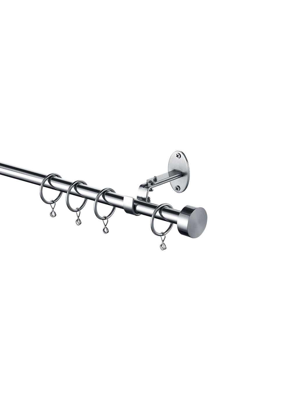 Little Black Book Stainless Steel Extendable Stopped Curtain Pole - 120-210cm Image 3