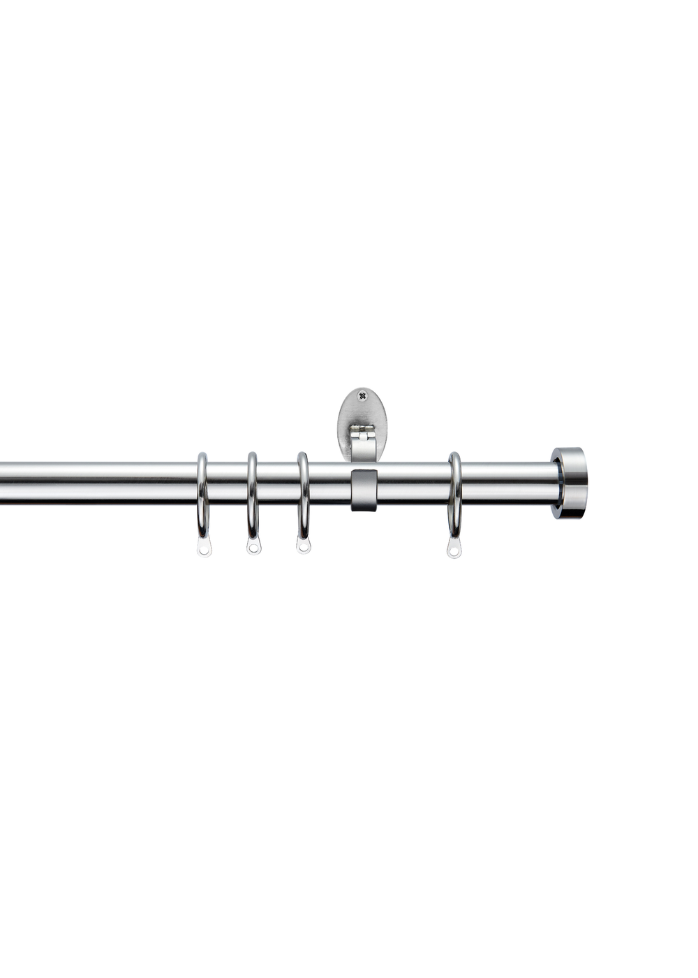 Little Black Book Stainless Steel Extendable Stopped Curtain Pole - 70-120cm Image 1