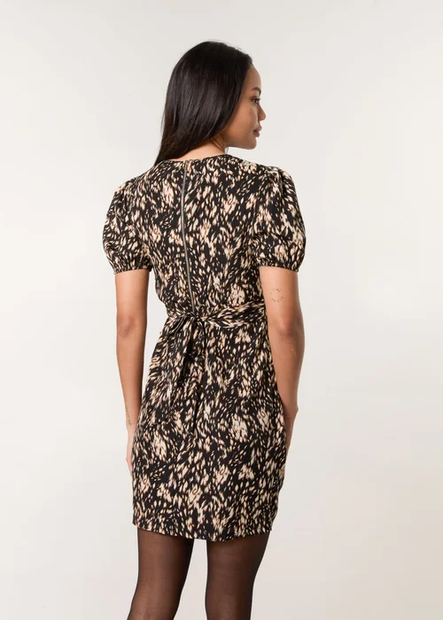 Blue Vanilla Black Floral Tulip Hem Dress - 8 Image 4