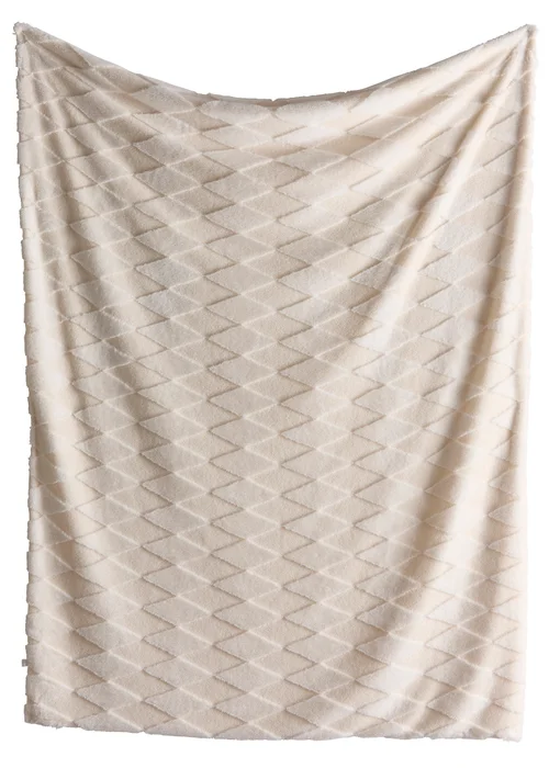 Appletree Cosy Diamond Brushed Natural Throw - One Size Image 2