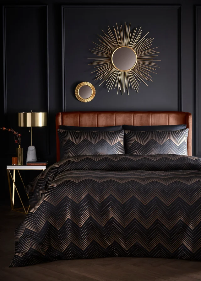 Laurence Llewelyn-Bowen Cocktail Reversible Black Duvet Cover Set