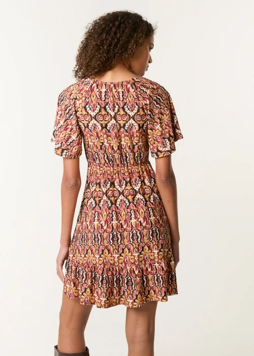Blue Vanilla Black Button Through Elastic Waist & Neck Mini Dress - M/L Image 4