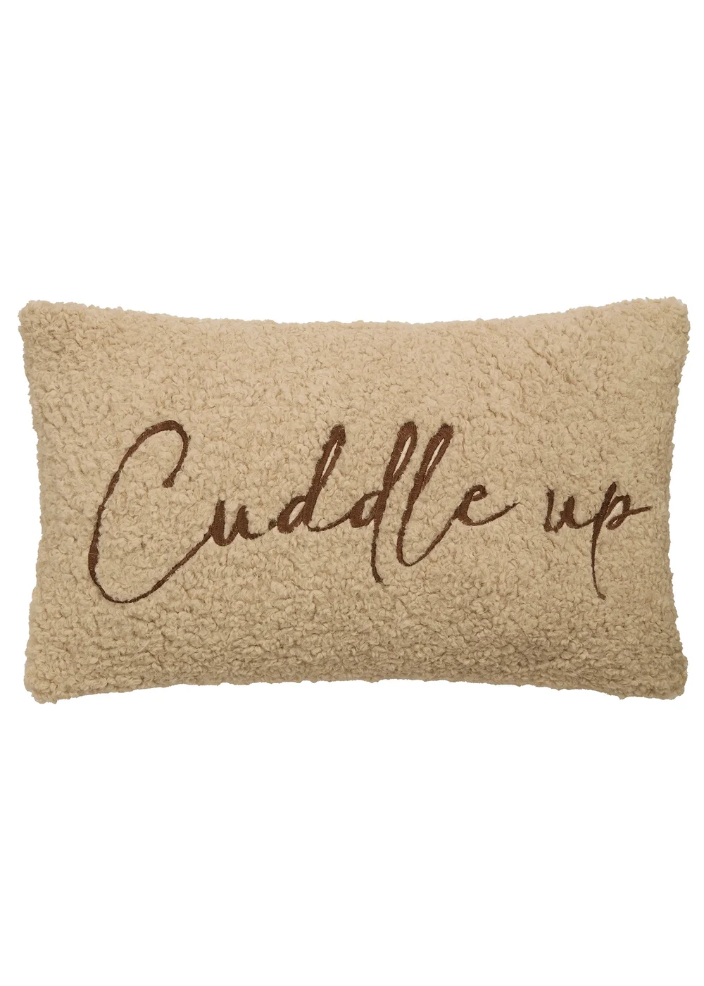 Fusion Cuddle up Cushion Fleece Natural Rectangular Filled Cushion - 30 x 50cm Image 2