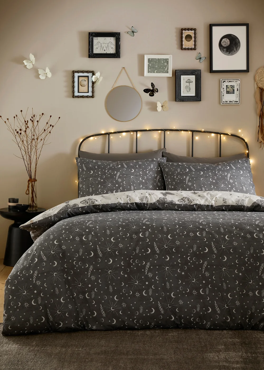 Fusion Celeste Reversible Grey Duvet Cover Set - Single Image 4