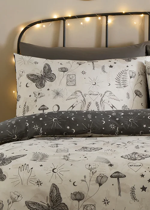 Fusion Celeste Reversible Grey Duvet Cover Set - Single Image 2