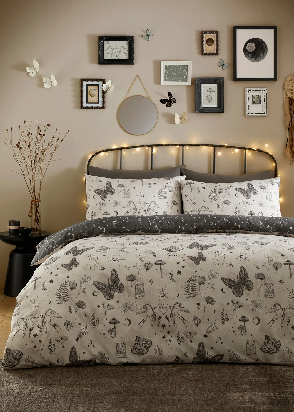 Fusion Celeste Reversible Grey Duvet Cover Set - Single Image 1