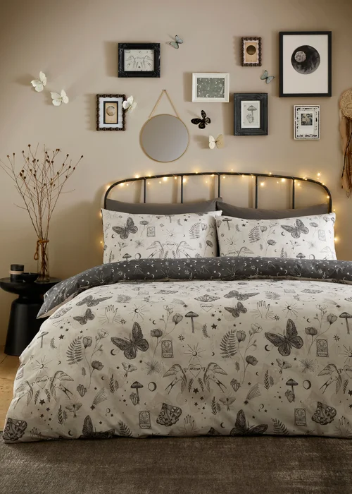 Fusion Celeste Reversible Grey Duvet Cover Set - Single Image 1