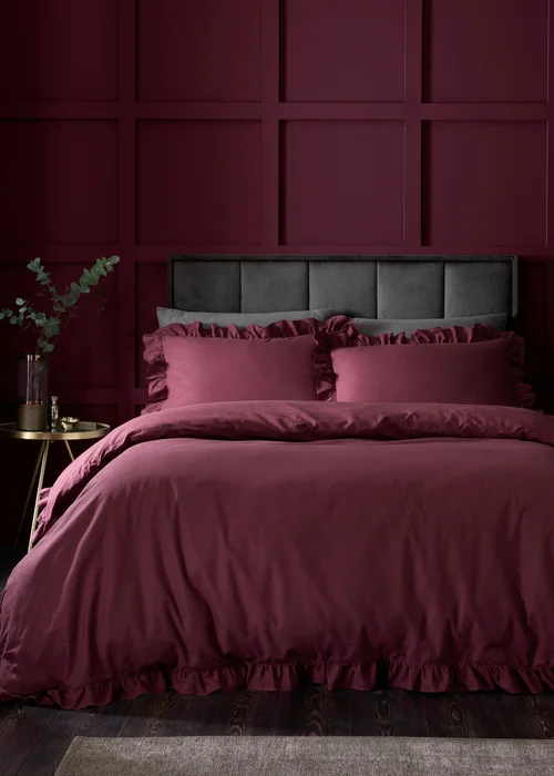 Appletree Cassia Frill Berry Duvet Cover Set - Single Image 1