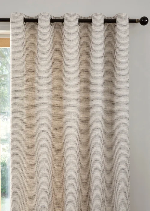 Curtina Talon Jacquard Heavyweight Grey Eyelet Curtains - 46W X 54D (117x137cm Image 2
