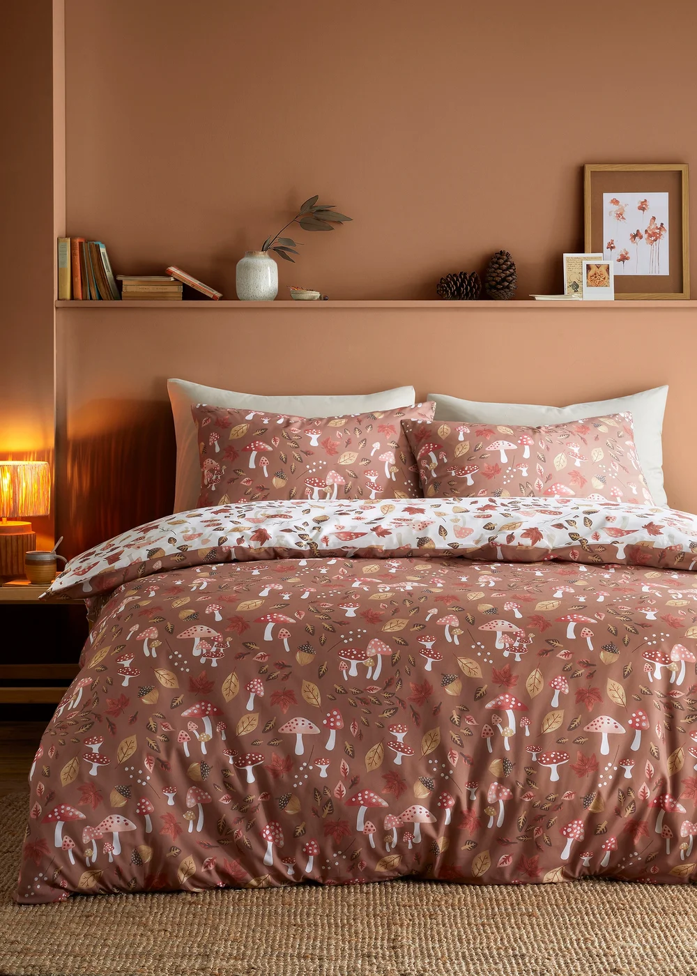 Fusion Woodland Dreams Reversible Natural Duvet Cover Set - Double Image 1