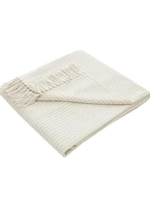 Drift Quinn Tasselled Cream Throw - 200 x 200cm Image 2